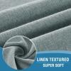 imageHVERSAILTEX French Door Curtains Linen Textured Privacy Door Blinds Kitchen Window Curtain Waterproof 26 X 40 Inch Room Darkening Curtains for Glass Door Tie Up Shade 1 Panel Heather Storm BlueHeather Aqua Gray