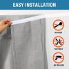 imageHVERSAILTEX French Door Curtains Linen Textured Privacy Door Blinds Kitchen Window Curtain Waterproof 26 X 40 Inch Room Darkening Curtains for Glass Door Tie Up Shade 1 Panel Heather Storm BlueHeather Grey