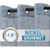imageHVERSAILTEX Linen Blended Curtains  Natural Textured Light Filtering Nickel Grommet Curtains for Living Room ampamp Bedroom 2 Panel Sets 52quot x 84quotStone Blue