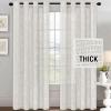 imageHVERSAILTEX Linen Blended Curtains  Natural Textured Light Filtering Nickel Grommet Curtains for Living Room ampamp Bedroom 2 Panel Sets 52quot x 84quotOff White