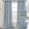 imageHVERSAILTEX Linen Blended Curtains  Natural Textured Light Filtering Nickel Grommet Curtains for Living Room ampamp Bedroom 2 Panel Sets 52quot x 84quotStone Blue