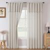 imageHVERSAILTEX Linen Curtains with Valance 84 Inch Length for Living Room Boho Window Curtain Drapes 2 Panels Set for Farmhouse SemiSheer Treatments Rod PocketRing Top for Bedroom 52 x 84 Inch LinenPale Oak