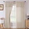 imageHVERSAILTEX Linen Curtains with Valance 84 Inch Length for Living Room Boho Window Curtain Drapes 2 Panels Set for Farmhouse SemiSheer Treatments Rod PocketRing Top for Bedroom 52 x 84 Inch LinenLinen