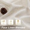 imageHVERSAILTEX Linen Curtains with Valance 84 Inch Length for Living Room Boho Window Curtain Drapes 2 Panels Set for Farmhouse SemiSheer Treatments Rod PocketRing Top for Bedroom 52 x 84 Inch LinenPale Oak