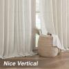 imageHVERSAILTEX Linen Curtains with Valance 84 Inch Length for Living Room Boho Window Curtain Drapes 2 Panels Set for Farmhouse SemiSheer Treatments Rod PocketRing Top for Bedroom 52 x 84 Inch LinenPale Oak