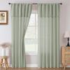 imageHVERSAILTEX Linen Curtains with Valance 84 Inch Length for Living Room Boho Window Curtain Drapes 2 Panels Set for Farmhouse SemiSheer Treatments Rod PocketRing Top for Bedroom 52 x 84 Inch LinenGreen Bay