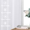 imageHVERSAILTEX Linen Farmhouse Curtains for Living Room Bedroom 84 Inches Long Birch Off White Neutral Boho Curtain Light Filtering Back Tab Curtains Drapes 2 Panels Set Border with TrimmingsWhite Border With Trimmings