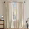 imageHVERSAILTEX Linen Farmhouse Curtains for Living Room Bedroom 84 Inches Long Birch Off White Neutral Boho Curtain Light Filtering Back Tab Curtains Drapes 2 Panels Set Border with TrimmingsNatural Border With Trimmings