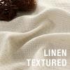 imageHVERSAILTEX Linen Farmhouse Curtains for Living Room Bedroom 84 Inches Long Birch Off White Neutral Boho Curtain Light Filtering Back Tab Curtains Drapes 2 Panels Set Border with TrimmingsNatural