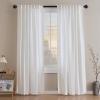 imageHVERSAILTEX Linen Farmhouse Curtains for Living Room Bedroom 84 Inches Long Birch Off White Neutral Boho Curtain Light Filtering Back Tab Curtains Drapes 2 Panels Set Border with TrimmingsWhite Border With Trimmings