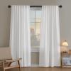 imageHVERSAILTEX Linen Farmhouse Curtains for Living Room Bedroom 84 Inches Long Birch Off White Neutral Boho Curtain Light Filtering Back Tab Curtains Drapes 2 Panels Set Border with TrimmingsWhite