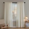 imageHVERSAILTEX Linen Farmhouse Curtains for Living Room Bedroom 84 Inches Long Birch Off White Neutral Boho Curtain Light Filtering Back Tab Curtains Drapes 2 Panels Set Border with TrimmingsCream