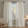 imageHVERSAILTEX Linen Farmhouse Curtains for Living Room Bedroom 84 Inches Long Birch Off White Neutral Boho Curtain Light Filtering Back Tab Curtains Drapes 2 Panels Set Border with TrimmingsCream