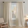 imageHVERSAILTEX Linen Farmhouse Curtains for Living Room Bedroom 84 Inches Long Birch Off White Neutral Boho Curtain Light Filtering Back Tab Curtains Drapes 2 Panels Set Border with TrimmingsNatural