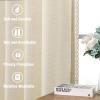 imageHVERSAILTEX Linen Farmhouse Curtains for Living Room Bedroom 84 Inches Long Birch Off White Neutral Boho Curtain Light Filtering Back Tab Curtains Drapes 2 Panels Set Border with TrimmingsNatural Border With Trimmings