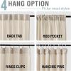 imageHVERSAILTEX Linen Farmhouse Curtains for Living Room Bedroom 84 Inches Long Birch Off White Neutral Boho Curtain Light Filtering Back Tab Curtains Drapes 2 Panels Set Border with TrimmingsNatural