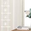 imageHVERSAILTEX Linen Farmhouse Curtains for Living Room Bedroom 84 Inches Long Birch Off White Neutral Boho Curtain Light Filtering Back Tab Curtains Drapes 2 Panels Set Border with TrimmingsCream Border With Trimmings
