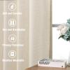 imageHVERSAILTEX Linen Farmhouse Curtains for Living Room Bedroom 84 Inches Long Birch Off White Neutral Boho Curtain Light Filtering Back Tab Curtains Drapes 2 Panels Set Border with TrimmingsNatural