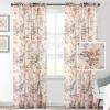 imageHVERSAILTEX Linen Sheer Curtains for Living Room Curtains 63 Inches Long Light Filtering Rod Pocket Window Sheer Linen Curtains for Bedroom 2 Panels Classical Floral Printing Bluestone and TaupeCoralTaupe