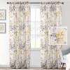 imageHVERSAILTEX Linen Sheer Curtains for Living Room Curtains 63 Inches Long Light Filtering Rod Pocket Window Sheer Linen Curtains for Bedroom 2 Panels Classical Floral Printing Bluestone and TaupeYellowTaupe