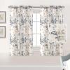 imageHVERSAILTEX Linen Sheer Curtains for Living Room Curtains 63 Inches Long Light Filtering Rod Pocket Window Sheer Linen Curtains for Bedroom 2 Panels Classical Floral Printing Bluestone and TaupeBluestoneTaupe