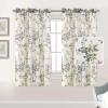 imageHVERSAILTEX Linen Sheer Curtains for Living Room Curtains 63 Inches Long Light Filtering Rod Pocket Window Sheer Linen Curtains for Bedroom 2 Panels Classical Floral Printing Bluestone and TaupeSageTaupe