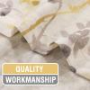 imageHVERSAILTEX Linen Sheer Curtains for Living Room Curtains 63 Inches Long Light Filtering Rod Pocket Window Sheer Linen Curtains for Bedroom 2 Panels Classical Floral Printing Bluestone and TaupeYellowTaupe