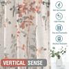 imageHVERSAILTEX Linen Sheer Curtains for Living Room Curtains 63 Inches Long Light Filtering Rod Pocket Window Sheer Linen Curtains for Bedroom 2 Panels Classical Floral Printing Bluestone and TaupeCoralTaupe