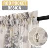 imageHVERSAILTEX Linen Sheer Curtains for Living Room Curtains 63 Inches Long Light Filtering Rod Pocket Window Sheer Linen Curtains for Bedroom 2 Panels Classical Floral Printing Bluestone and TaupeYellowTaupe
