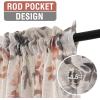 imageHVERSAILTEX Linen Sheer Curtains for Living Room Curtains 63 Inches Long Light Filtering Rod Pocket Window Sheer Linen Curtains for Bedroom 2 Panels Classical Floral Printing Bluestone and TaupeCoralTaupe
