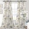 imageHVERSAILTEX Linen Sheer Curtains for Living Room Curtains 63 Inches Long Light Filtering Rod Pocket Window Sheer Linen Curtains for Bedroom 2 Panels Classical Floral Printing Bluestone and TaupeSageTaupe