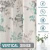 imageHVERSAILTEX Linen Sheer Curtains for Living Room Curtains 63 Inches Long Light Filtering Rod Pocket Window Sheer Linen Curtains for Bedroom 2 Panels Classical Floral Printing Bluestone and TaupeTurquoiseTaupe