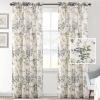 imageHVERSAILTEX Linen Sheer Curtains for Living Room Curtains 63 Inches Long Light Filtering Rod Pocket Window Sheer Linen Curtains for Bedroom 2 Panels Classical Floral Printing Bluestone and TaupeSageTaupe