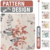 imageHVERSAILTEX Linen Sheer Curtains for Living Room Curtains 63 Inches Long Light Filtering Rod Pocket Window Sheer Linen Curtains for Bedroom 2 Panels Classical Floral Printing Bluestone and TaupeCoralTaupe