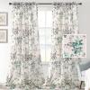 imageHVERSAILTEX Linen Sheer Curtains for Living Room Curtains 63 Inches Long Light Filtering Rod Pocket Window Sheer Linen Curtains for Bedroom 2 Panels Classical Floral Printing Bluestone and TaupeTurquoiseTaupe