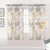 imageHVERSAILTEX Linen Sheer Curtains for Living Room Curtains 63 Inches Long Light Filtering Rod Pocket Window Sheer Linen Curtains for Bedroom 2 Panels Classical Floral Printing Bluestone and TaupeYellowTaupe