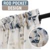 imageHVERSAILTEX Linen Sheer Curtains for Living Room Curtains 63 Inches Long Light Filtering Rod Pocket Window Sheer Linen Curtains for Bedroom 2 Panels Classical Floral Printing Bluestone and TaupeBluestoneTaupe