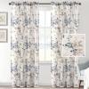 imageHVERSAILTEX Linen Sheer Curtains for Living Room Curtains 63 Inches Long Light Filtering Rod Pocket Window Sheer Linen Curtains for Bedroom 2 Panels Classical Floral Printing Bluestone and TaupeBluestoneTaupe