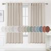 imageHVERSAILTEX Natural Linen Curtains 96 inches Long for Living Room 2 Panels Back Tab Loop Pocket Textured Light Filtering Semi Sheer Rustic Farmhouse Boho Curtain for Bedroom Heathered WhiteAngora