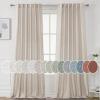 imageHVERSAILTEX Natural Linen Curtains 96 inches Long for Living Room 2 Panels Back Tab Loop Pocket Textured Light Filtering Semi Sheer Rustic Farmhouse Boho Curtain for Bedroom Heathered WhiteAngora