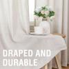 imageHVERSAILTEX Natural Linen Curtains 96 inches Long for Living Room 2 Panels Back Tab Loop Pocket Textured Light Filtering Semi Sheer Rustic Farmhouse Boho Curtain for Bedroom Heathered WhiteHeathered Natural