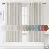 imageHVERSAILTEX Natural Linen Curtains 96 inches Long for Living Room 2 Panels Back Tab Loop Pocket Textured Light Filtering Semi Sheer Rustic Farmhouse Boho Curtain for Bedroom Heathered WhitePale Oak