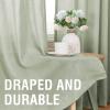 imageHVERSAILTEX Natural Linen Curtains 96 inches Long for Living Room 2 Panels Back Tab Loop Pocket Textured Light Filtering Semi Sheer Rustic Farmhouse Boho Curtain for Bedroom Heathered WhiteSage