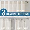 imageHVERSAILTEX Natural Linen Curtains 96 inches Long for Living Room 2 Panels Back Tab Loop Pocket Textured Light Filtering Semi Sheer Rustic Farmhouse Boho Curtain for Bedroom Heathered WhiteIvory