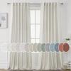 imageHVERSAILTEX Natural Linen Curtains 96 inches Long for Living Room 2 Panels Back Tab Loop Pocket Textured Light Filtering Semi Sheer Rustic Farmhouse Boho Curtain for Bedroom Heathered WhitePale Oak