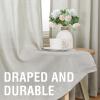 imageHVERSAILTEX Natural Linen Curtains 96 inches Long for Living Room 2 Panels Back Tab Loop Pocket Textured Light Filtering Semi Sheer Rustic Farmhouse Boho Curtain for Bedroom Heathered WhitePale Oak