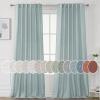 imageHVERSAILTEX Natural Linen Curtains 96 inches Long for Living Room 2 Panels Back Tab Loop Pocket Textured Light Filtering Semi Sheer Rustic Farmhouse Boho Curtain for Bedroom Heathered WhiteCloud Blue