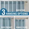 imageHVERSAILTEX Natural Linen Curtains 96 inches Long for Living Room 2 Panels Back Tab Loop Pocket Textured Light Filtering Semi Sheer Rustic Farmhouse Boho Curtain for Bedroom Heathered WhiteStone Blue