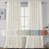 imageHVERSAILTEX Natural Linen Curtains 96 inches Long for Living Room 2 Panels Back Tab Loop Pocket Textured Light Filtering Semi Sheer Rustic Farmhouse Boho Curtain for Bedroom Heathered WhiteIvory
