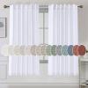 imageHVERSAILTEX Natural Linen Curtains 96 inches Long for Living Room 2 Panels Back Tab Loop Pocket Textured Light Filtering Semi Sheer Rustic Farmhouse Boho Curtain for Bedroom Heathered WhiteBright White